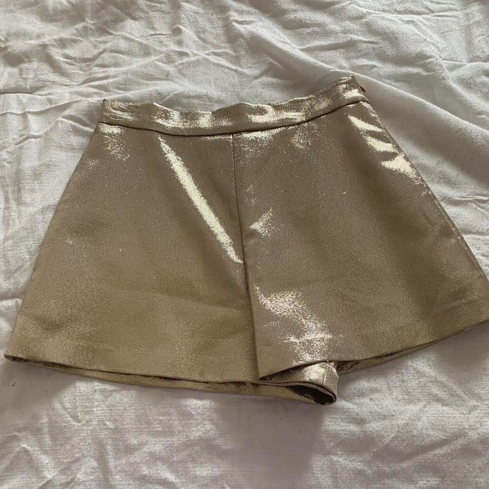 Maje Gold Silk Shorts